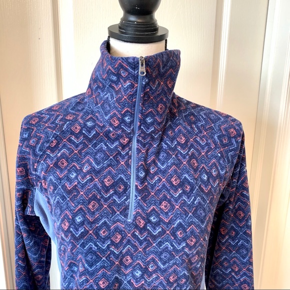 COLUMBIA 1/4 Zip Geometric Print Fleece—SZ. Med - Picture 2 of 14